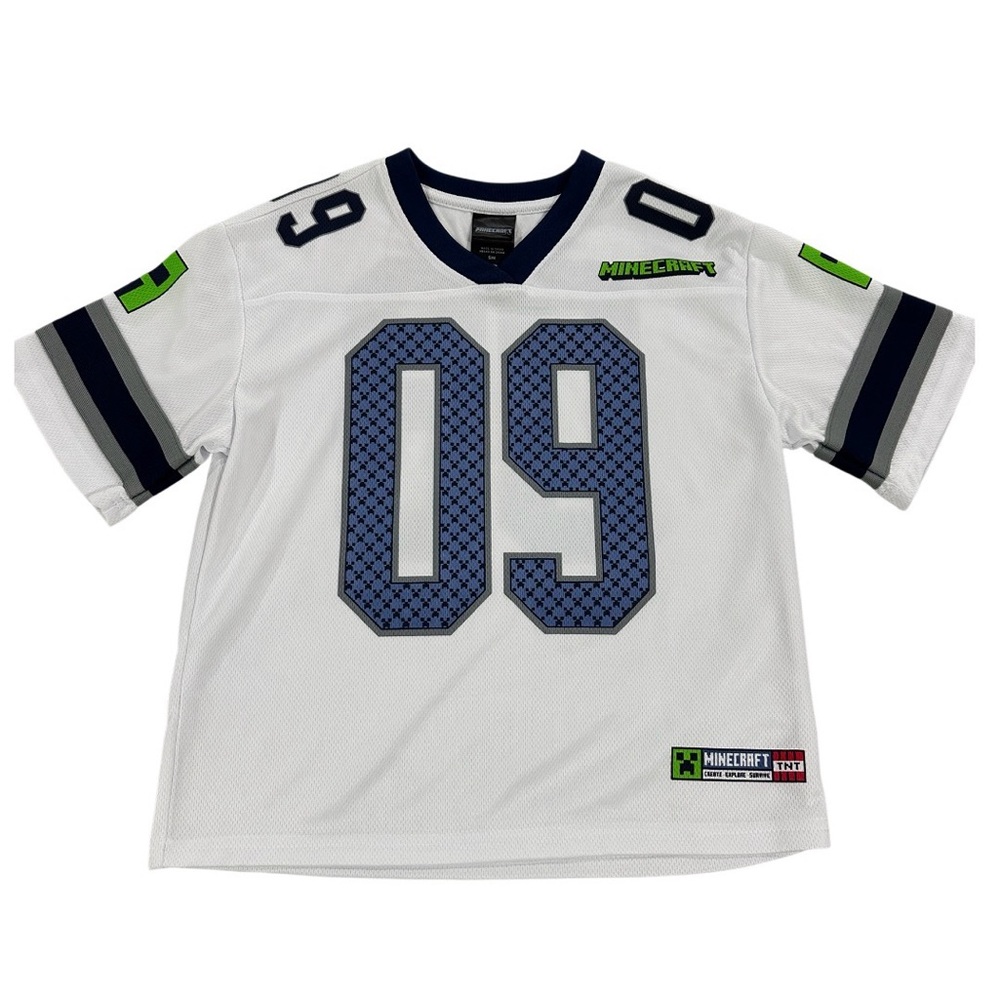 Minecraft Creeper Mesh Football Jersey - Boys’ Small *NWT*